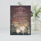 Enchante Rustic Night Sky Stars & Foliage RSVP (Staand voorkant)
