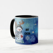 Enchanted Antlered Snowman Hot Cocoa Mok (Voorkant links)