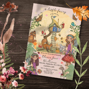 Enchanted Autumn Fairy Baby shower Invitation Kaart