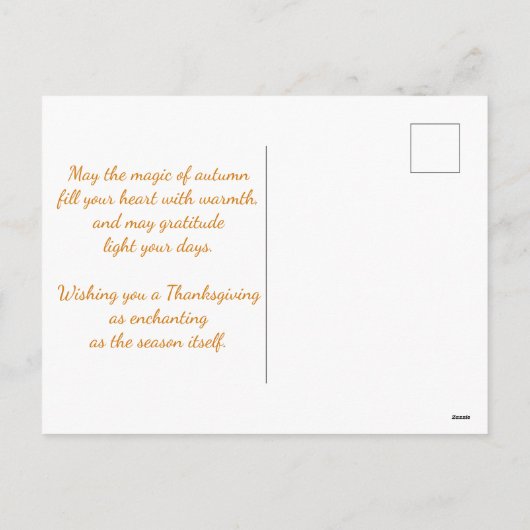 Enchanted Autumn Fairy Thanksgiving Greeting Feestdagenkaart (Achterkant)