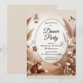 Enchanted Autumn Forest Foxes Dinner Party Kaart (Voorkant / Achterkant)