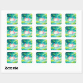 Enchanted Axolotl Pond Bliss Vierkante Sticker (Vel)