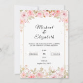 Enchanted Blooms Wedding Invitation Kaart (Voorkant)