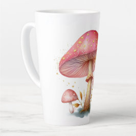 Enchanted Blush Pink Mushroom Delight Latte Mok