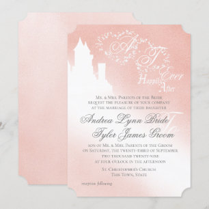 Enchanted Blush Pink Story Boek Huwelijksuitnodigi Kaart
