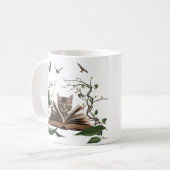 Enchanted Bookworm Kitten Coffee Mug  (Devant gauche)