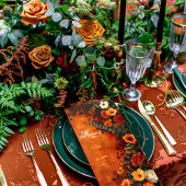 Enchanted Burnt Orange Automne Menu Minimal Dîner