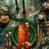 Enchanted Burnt Orange Automne Menu Minimal Dîner