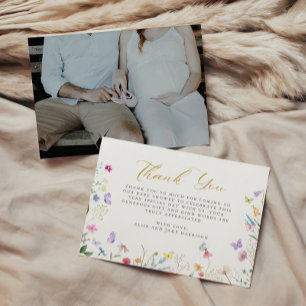 Enchanted Butterflies Bloemen Boeken voor Baby Bedankkaart