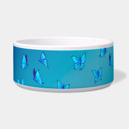 Enchanted Butterflies BlueCeramic Pet Bowl Voerbakje
