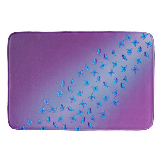 Enchanted Butterflies Paars Light Bath Mat (Voorkant)