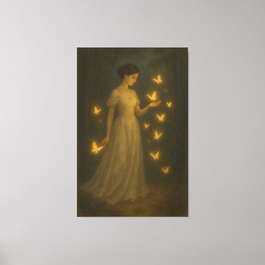 Enchanted Butterfly Girl – Fine Art Fantasy Portra Canvas Afdruk (Voorkant)