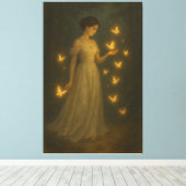Enchanted Butterfly Girl – Fine Art Fantasy Portra Canvas Afdruk (Insitu (Houten vloer))