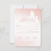 Enchanted Castle Blush Pink Fairy Tale Reactie RSVP Kaartje (Voorkant)