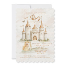🏰✨ Enchanted Castle Princess 1st Birthday Invites