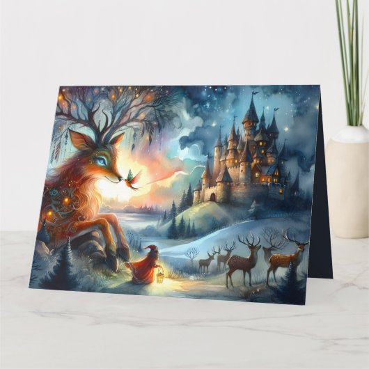 Enchanted Castle Winter Art Kaart (Voorkant)
