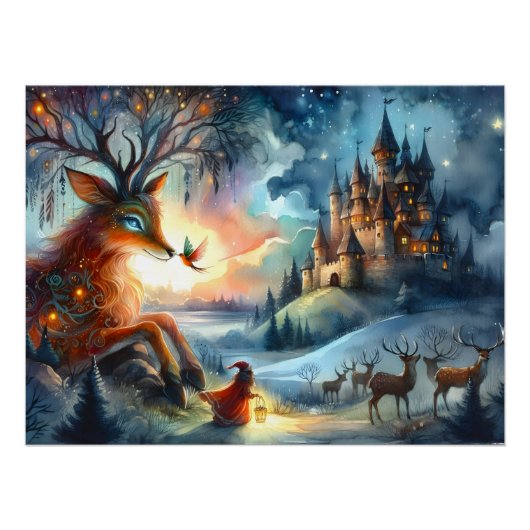Enchanted Castle Winter Art Perfect Poster (Voorkant)