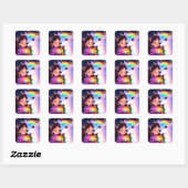 Enchanted Christmas Glow Vierkante Sticker (Vel)