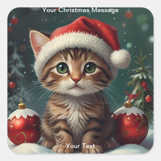 Enchanted Christmas Glow Vierkante Sticker (Voorkant)