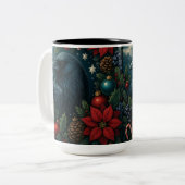 Enchanted Christmas Raven Mug – 15oz Winter Gothic (Devant gauche)