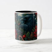 Enchanted Christmas Raven Mug – 15oz Winter Gothic (Devant droit)