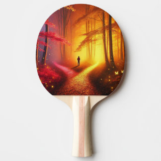 Enchanted Crossroads – Vibrant Autumn Forest Art P Tafeltennisbatje