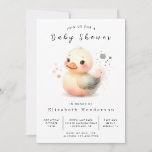 Enchanted Digital Duck Baby shower Kaart