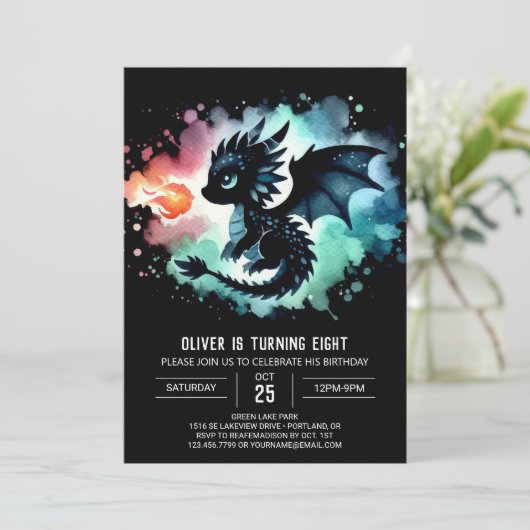 Enchanted Dragon verjaardagskinderen Kaart (Staand voorkant)