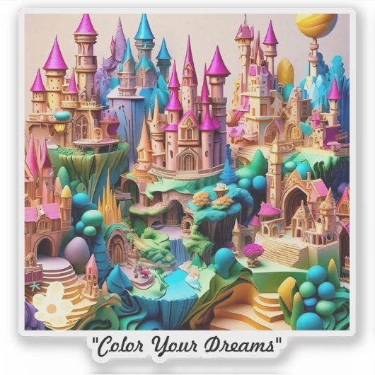 "Enchanted Dreamscapes Onthuld" Sticker (Voorkant)