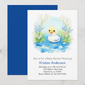 Enchanted Duckling Blue Bliss Boy Baby shower Kaart (Voorkant / Achterkant)