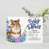 Enchanted Eekhoorn Forest Blue Boy Baby shower Kaart (Staand voorkant)