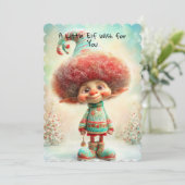 Enchanted Elf | North Pole Christmas Magic Feestdagenkaart (Staand voorkant)