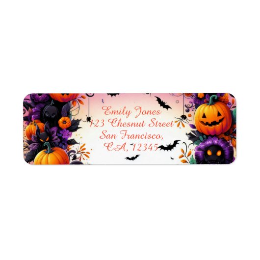 Enchanted Eve - Feestelijke Halloween Etiket (Voorkant)