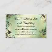 Enchanted Evening Deco Leaf Wedding Informatiekaartje (Voorkant)