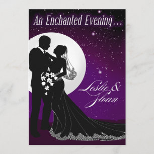 Enchanted Evening Nighttime Wedding Invitation Kaart