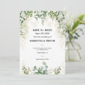 Enchanted Evergreens: Save the Date Kaart (Staand voorkant)