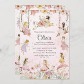 Enchanted Fairies Bloemen Meadow Garden Verjaardag Kaart (Voorkant / Achterkant)