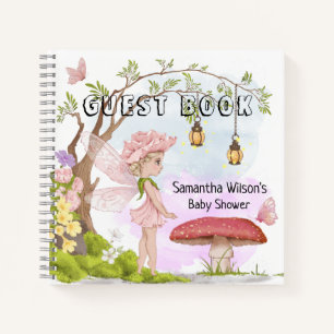 Enchanted Fairy Baby shower Floral Gastenboek Notitieboek