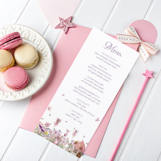 Enchanted Fairy Baby shower Menu Sign