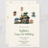 Enchanted Fairy First Birthday Mushroom Kaart