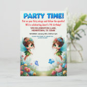 Enchanted Fairy Garden verjaardagsfeestje uitnodig Kaart (Staand voorkant)