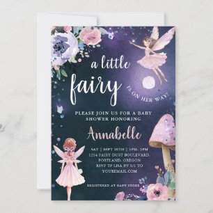 Enchanted Fairy Girl Baby shower Kaart