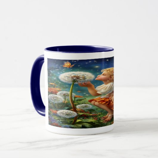 Enchanted Fairy Glowing Dandelion Coffee Mug (Devant gauche)