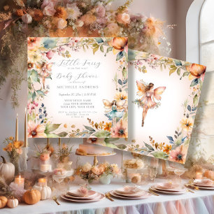 Enchanted Fairy Herfst Floral Roze Meisje Baby sho Kaart