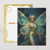 Enchanted Fairy in Gold and Turquoise  Briefkaart (Voorkant / Achterkant)