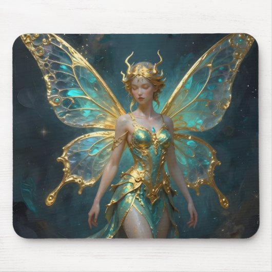 Enchanted Fairy in Gold and Turquoise  Muismat (Voorkant)