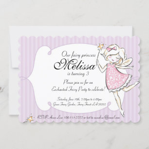 Enchanted Fairy Princess Birthday Party Invitation Kaart