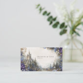 Enchanted Fairytale Castle Floral Mountain Valley Visitekaartje (Staand voorkant)