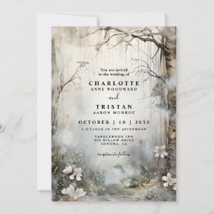Enchanted Fantasy Forest Mist Wedding Kaart