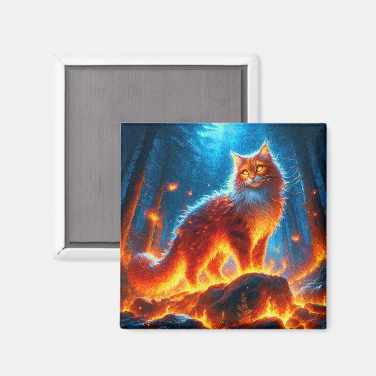 Enchanted Fire Feline Magneet (Voorkant / Achterkant)